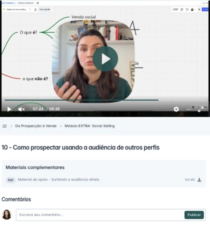 Prévia do módulo de Social Selling
